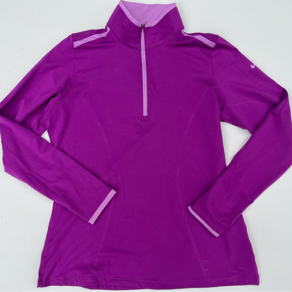 Nike Golf Tour Performance Dri Fit Long Sleeve Pullover Purple sz L Large